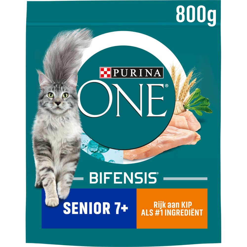 Purina ONE Kattenvoer Droog Senior Kip - Volkoren Granen 800 gr