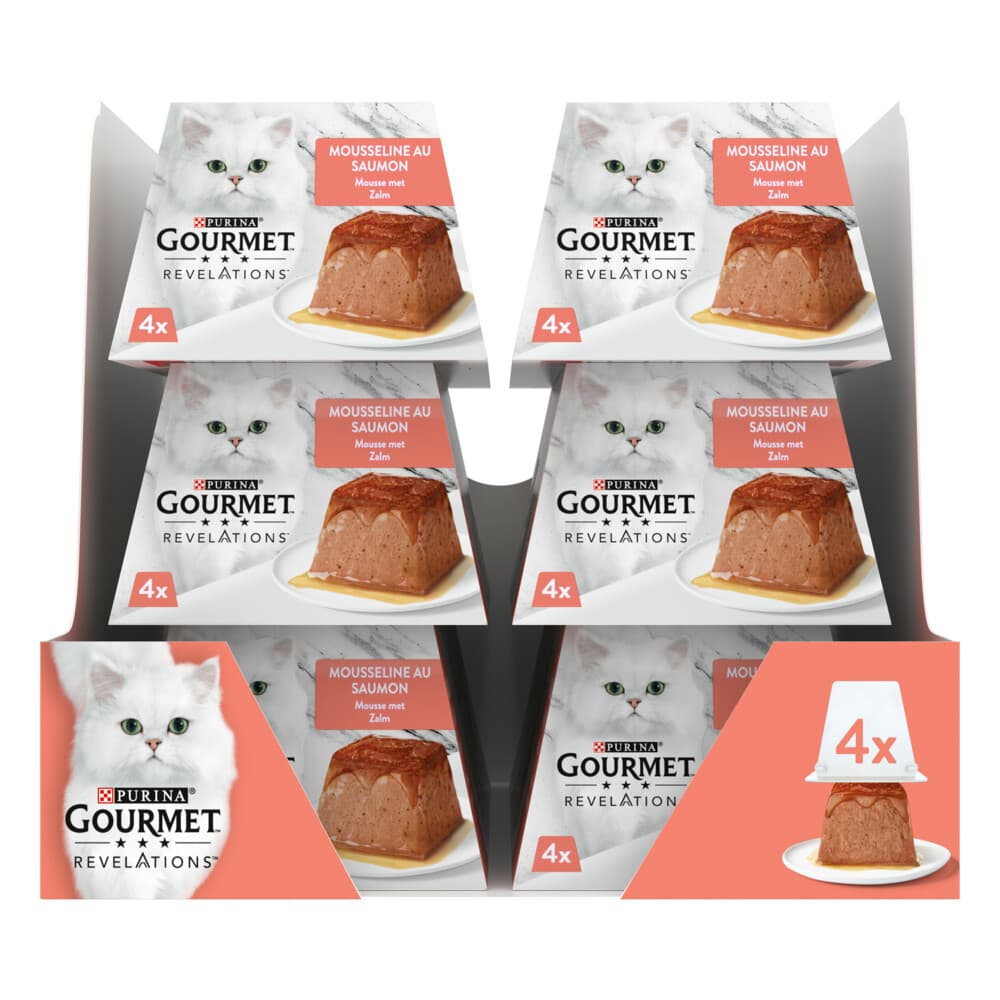 6x Gourmet Revelations Kattenvoer Nat Mousse Zalm 4 x 57 gr