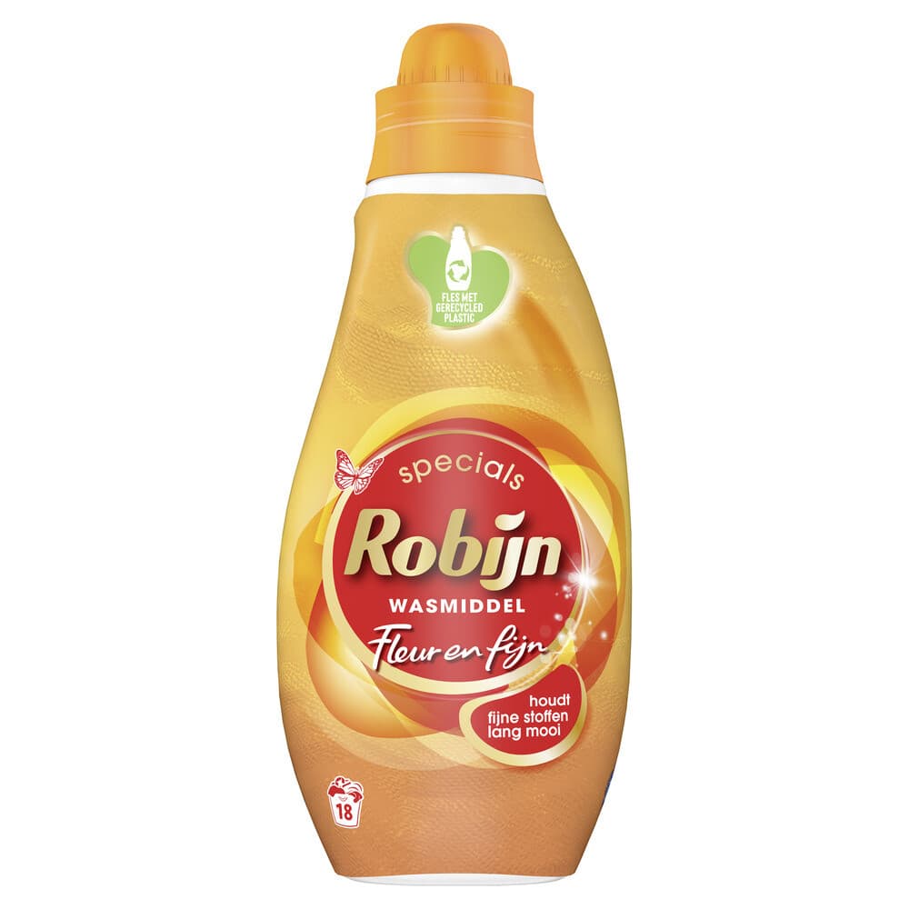 2+1 gratis: Robijn Vloeibaar Wasmiddel Fleur en Fijn 18 Wasbeurten 720 ml