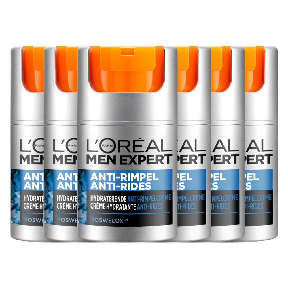 6x L'Oréal Men Expert Stop Rimpels Dagcrème 50 ml
