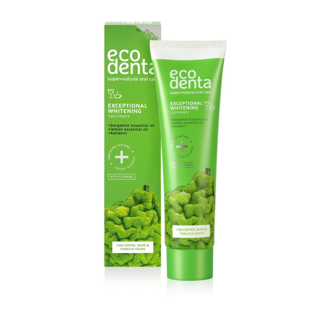 4x Ecodenta Tandpasta Whitening Bergamot Citroenoliën&Kalident 100 ml