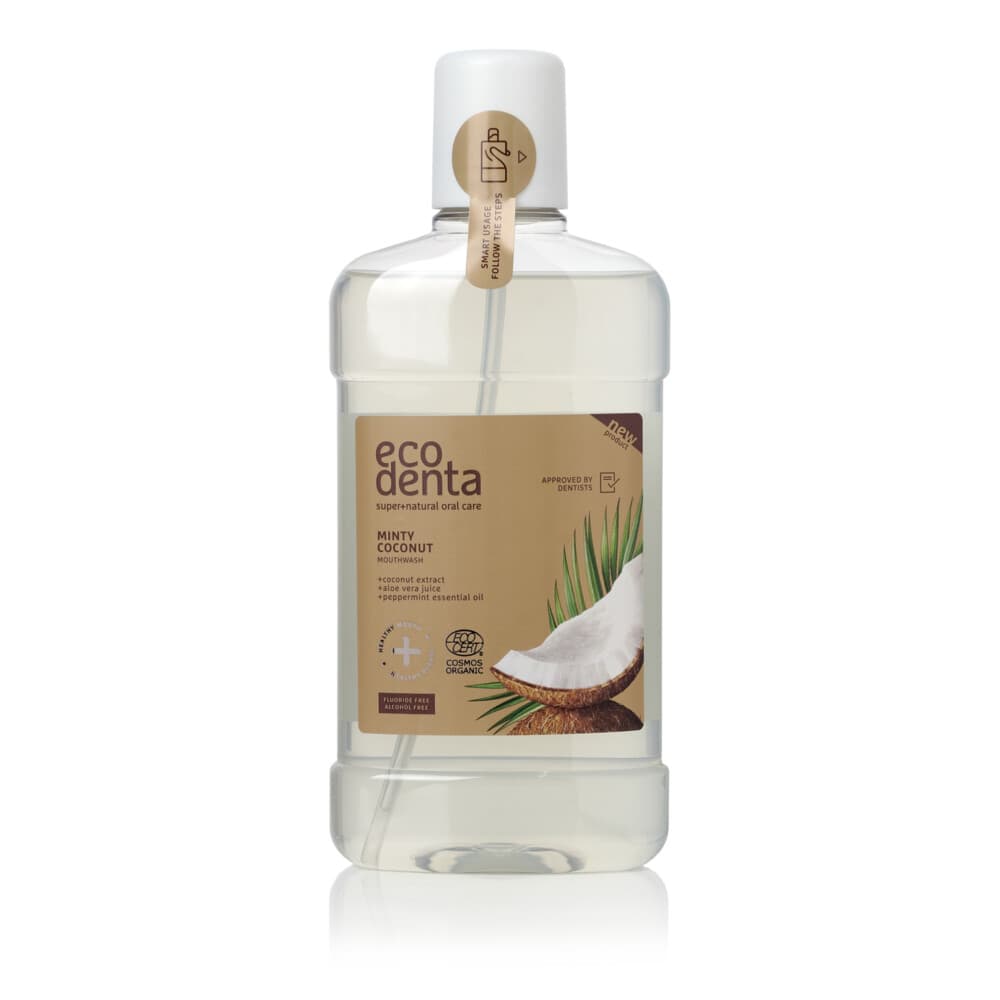 2x Ecodenta Mondwater Cosmos Organic Munt&Kokos 500 ml