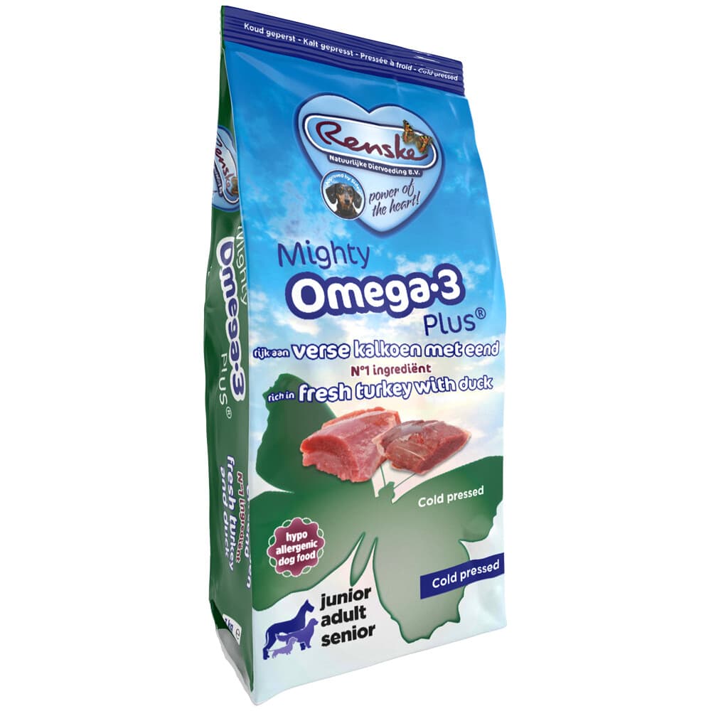 Renske Mighty Omega-3 Plus Geperst Hondenvoer Kalkoen - Eend 600 gr