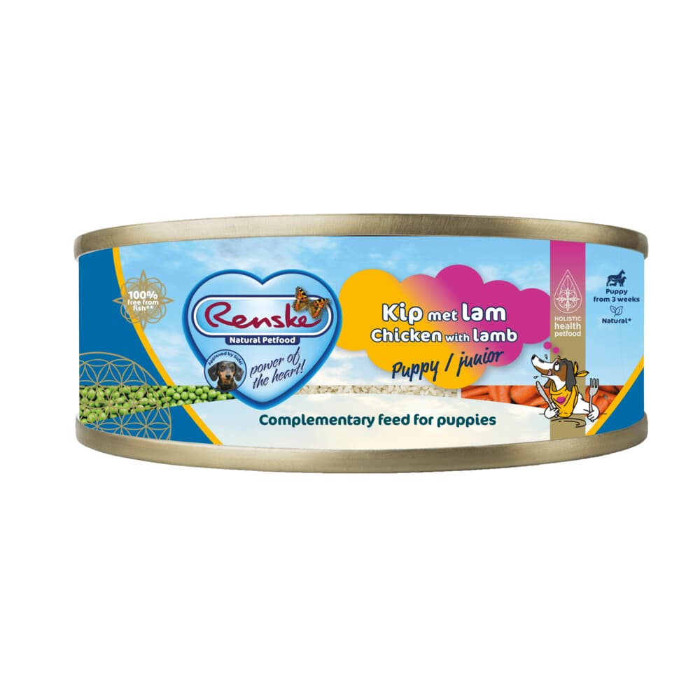Renske Vers Gestoomd Complete Menu Hondenvoer Nat Puppy Kip - Lam 95 gr