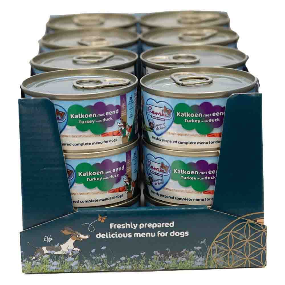 24x Renske Vers Gestoomd Complete Menu Hondenvoer Nat Kalkoen - Eend 95 gr