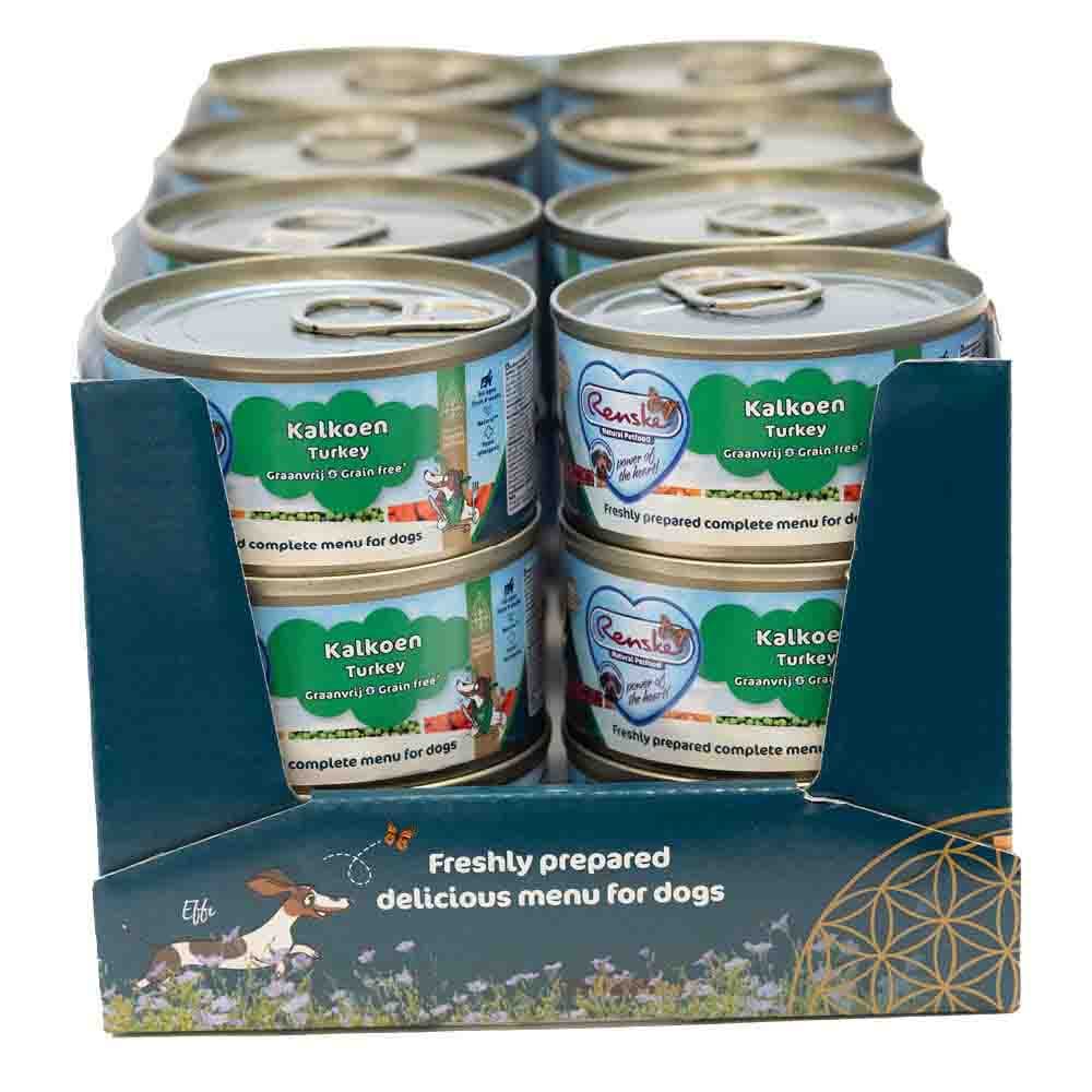 24x Renske Vers Gestoomd Complete Menu Hondenvoer Nat Senior Kalkoen Graanvrij 95 gr