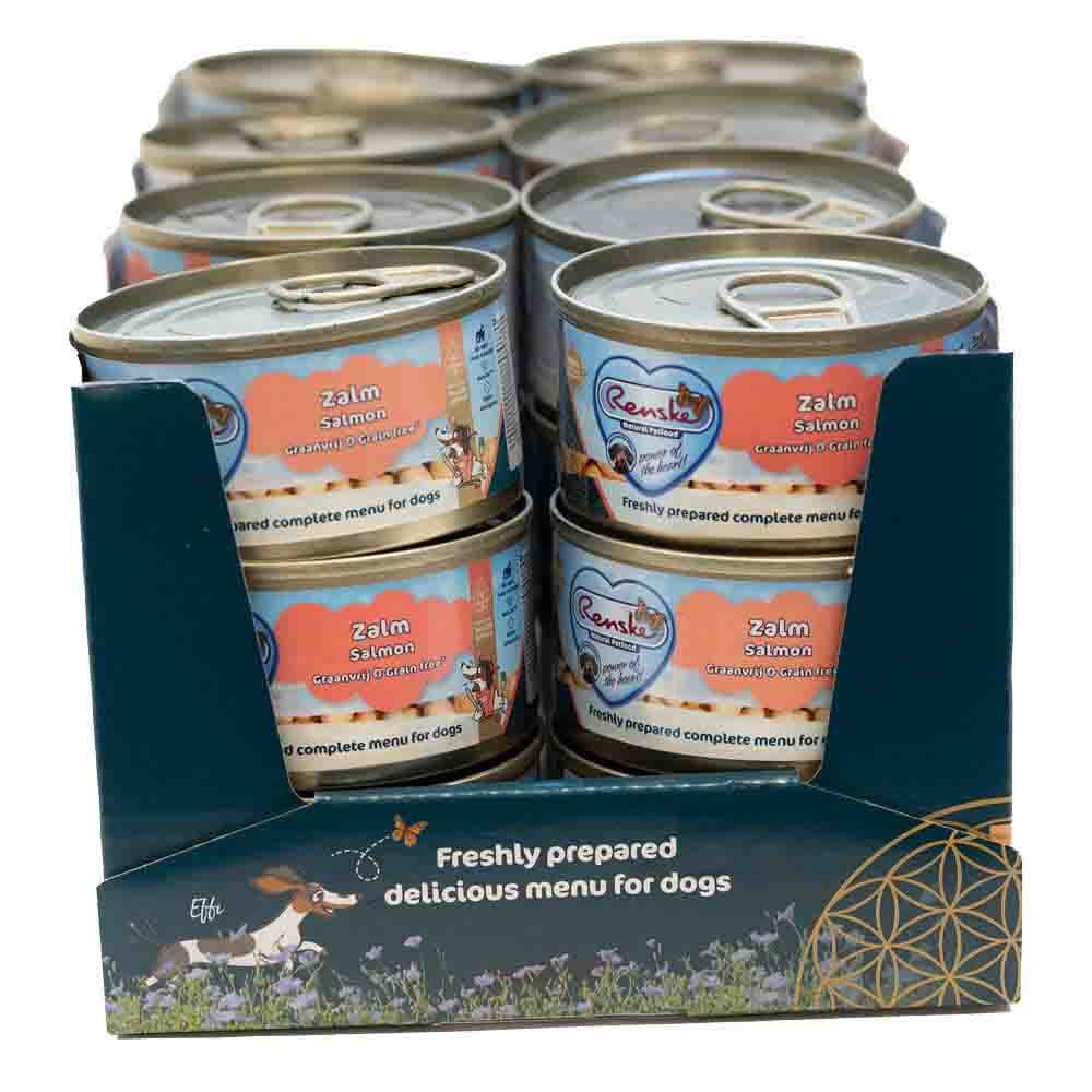 24x Renske Vers Gestoomd Complete Menu Hondenvoer Nat Zalm Graanvrij 95 gr
