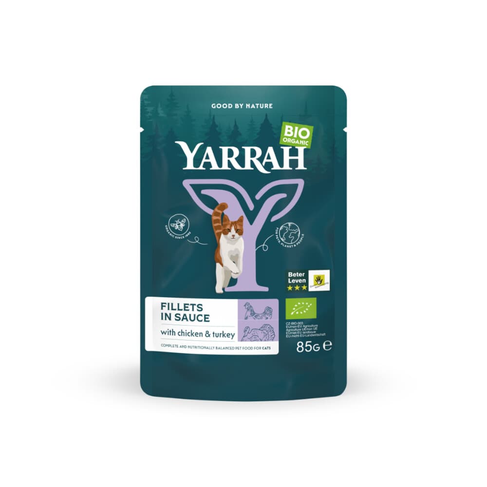 14x Yarrah Bio Kattenvoer Kalkoen 85 gr