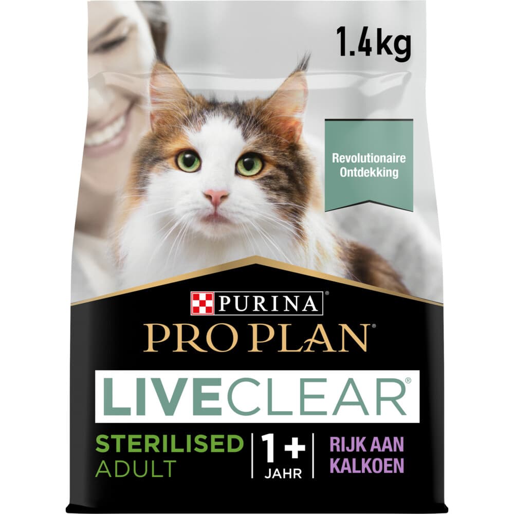 Pro Plan LiveClear Kattenvoer Droog Sterilised Adult Kalkoen 1,4 kg