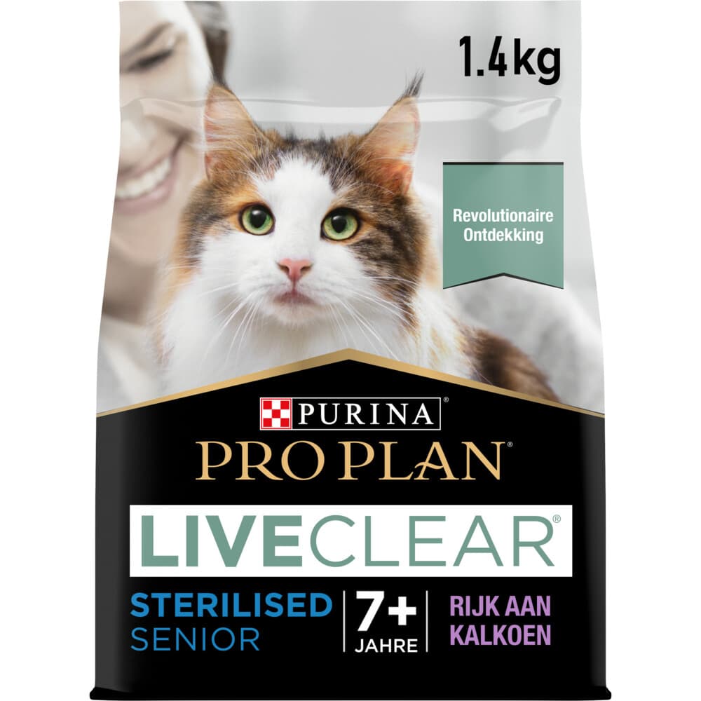 Pro Plan LiveClear Kattenvoer Droog Sterilised Senior Kalkoen 1,4 kg