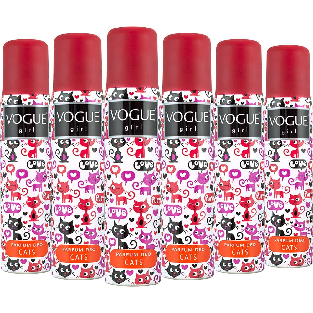 6x Vogue Girl Parfum Deodorant Cats 100 ml