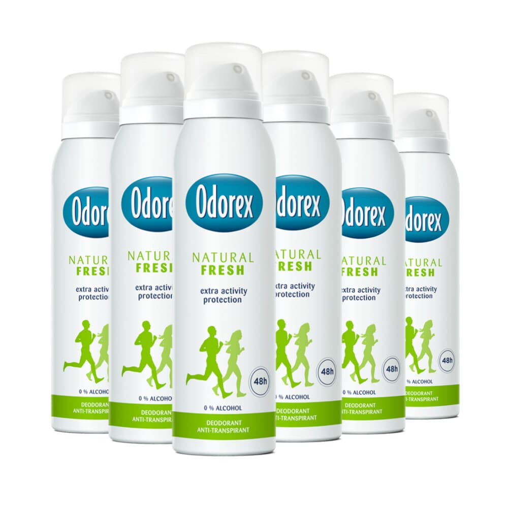 6x Odorex Deodorant Spray Natural Fresh 150 ml