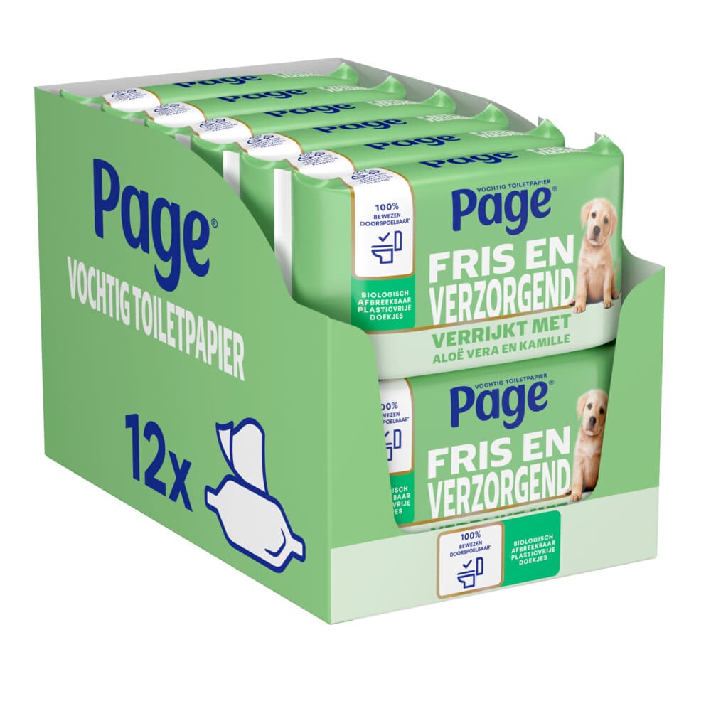 12x Page Vochtig Toiletpapier Aloe Vera 38 stuks
