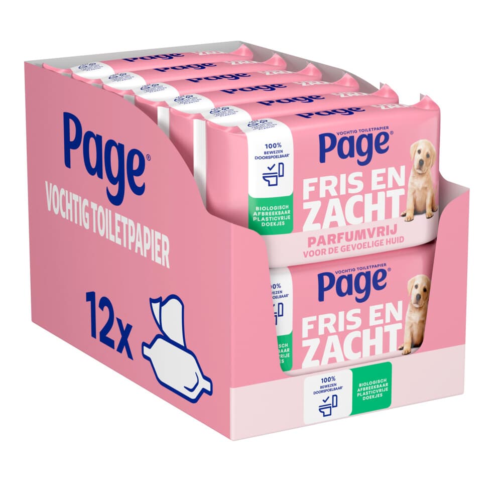 12x Page Vochtig Toiletpapier Sensitive 38 stuks