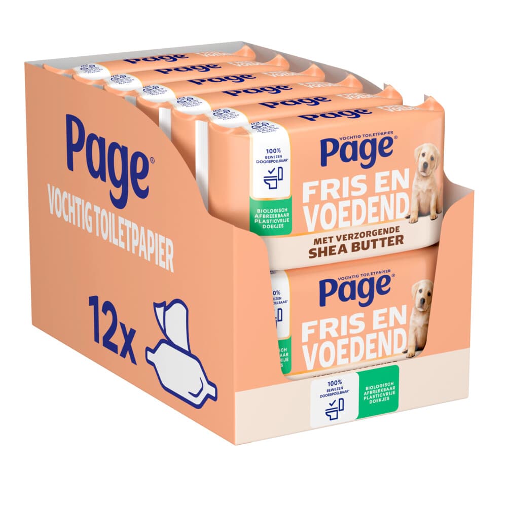 12x Page Vochtig Toiletpapier Shea Butter 38 stuks