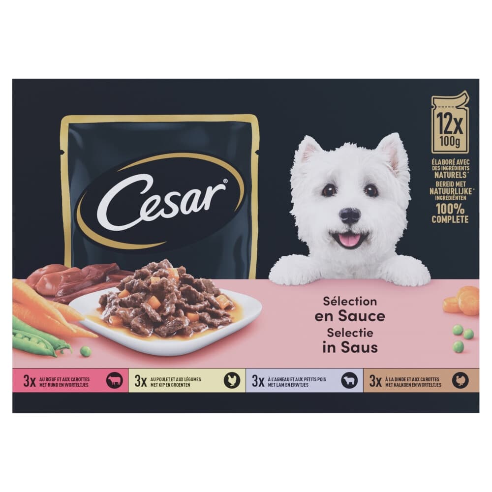 Cesar Maaltijdzakjes 12-pack in Saus 12 x 100 gr