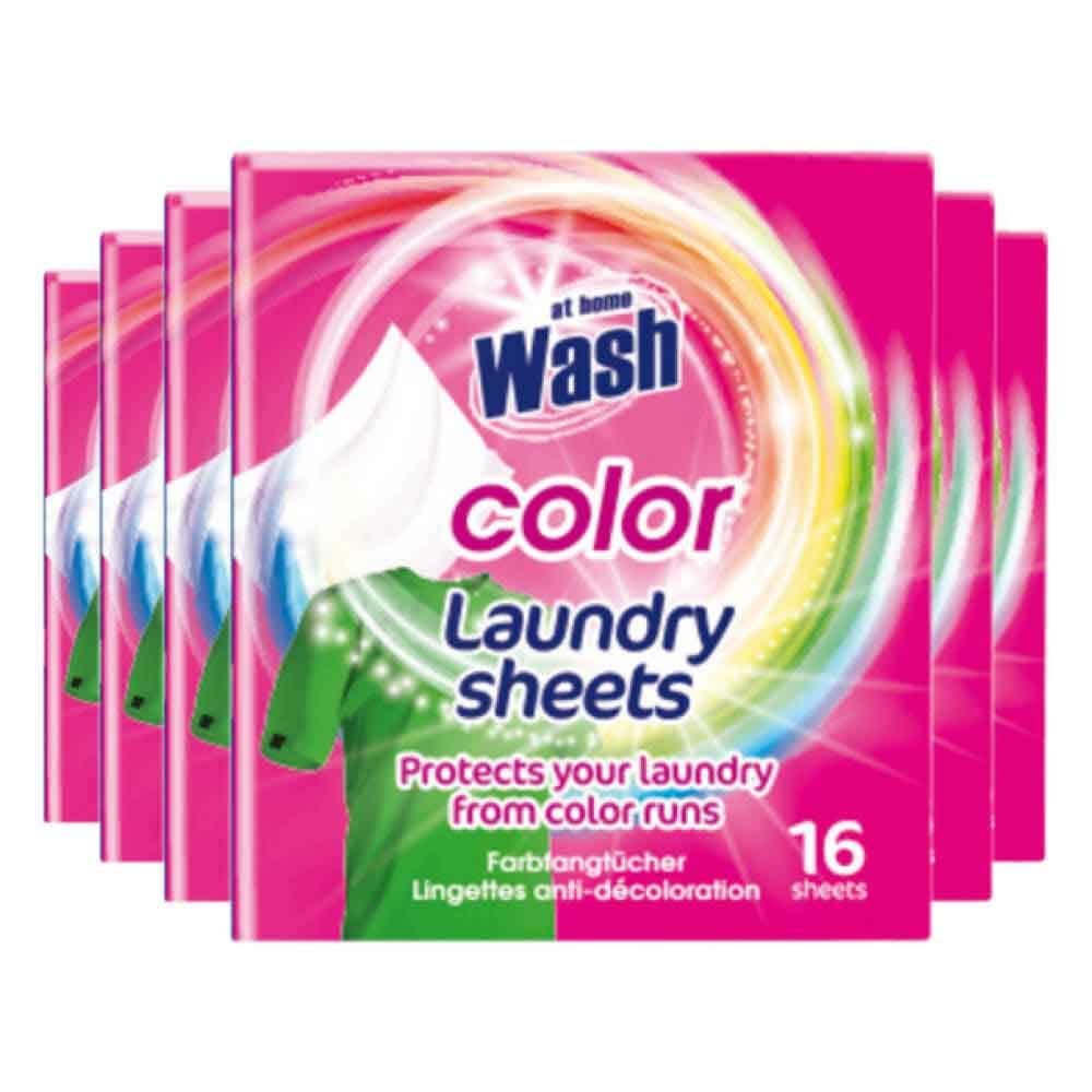 6x At Home Wasdoekjes Gekleurde Was 16 stuks