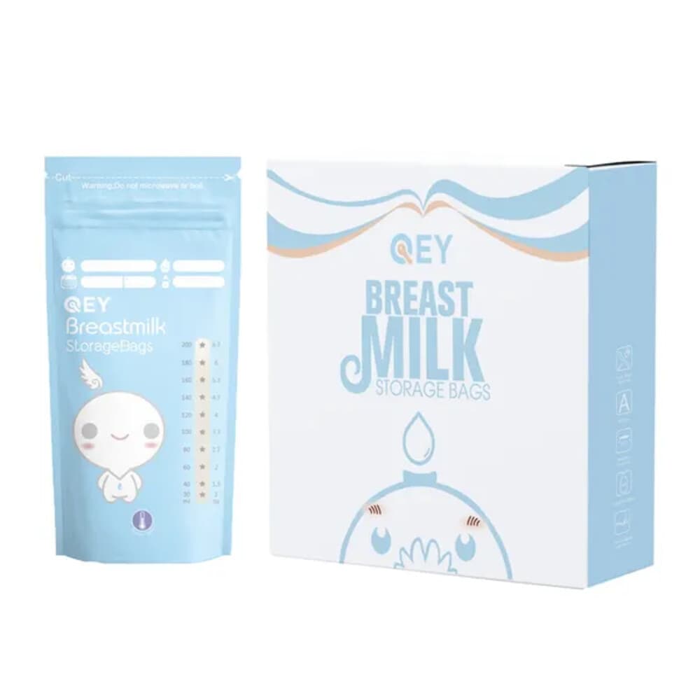 QEY Moedermelk Bewaarzakjes Blauw 120 stuks
