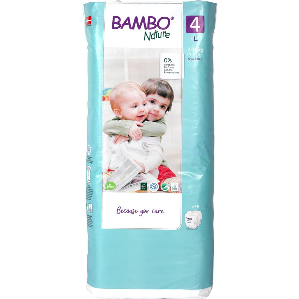 Bambo Nature Luiers Maat 4 L (7-14 kg) 48 stuks