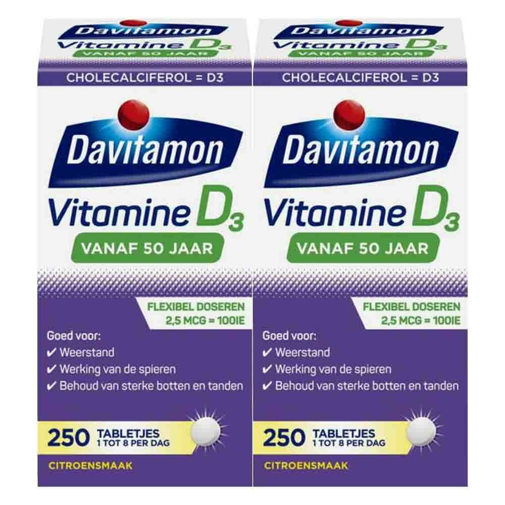 Gratis Verzending: 2x Davitamon Vitamine D3 Vanaf 50 Jaar 250 tabletten