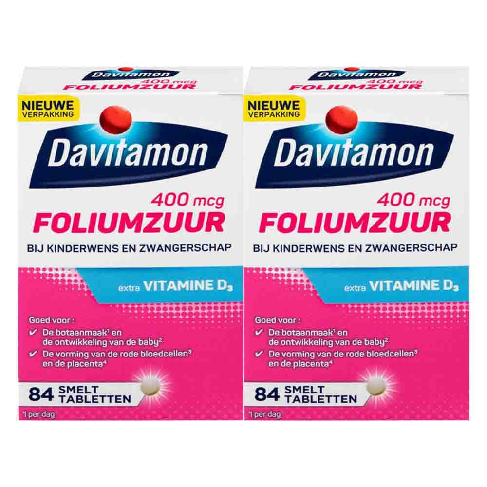 Gratis Verzending: 2x Davitamon Foliumzuur 84 smelttabletten