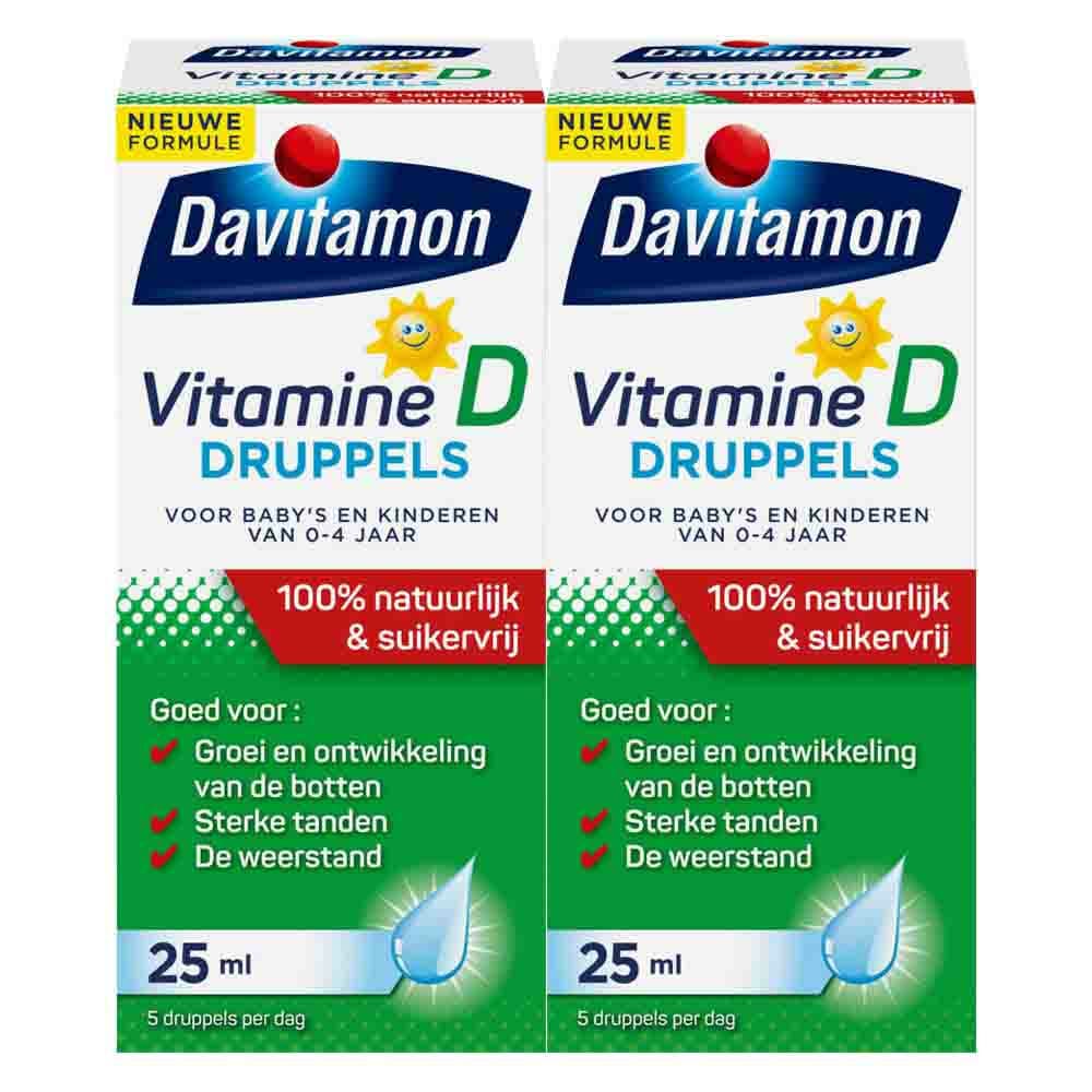 Gratis Verzending: 2x Davitamon Vitamine D Druppels 100% Natuurlijk 25 ml