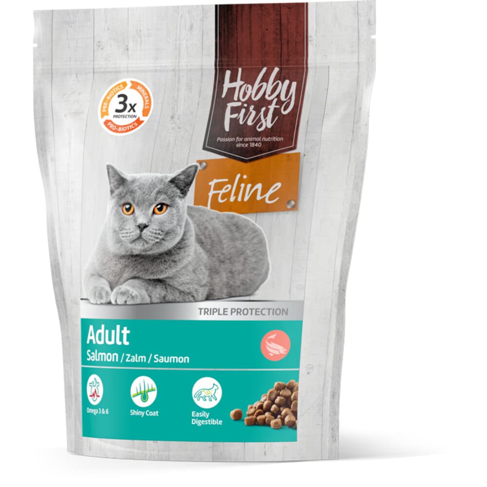 4x HobbyFirst Feline Adult Zalm 800 gr