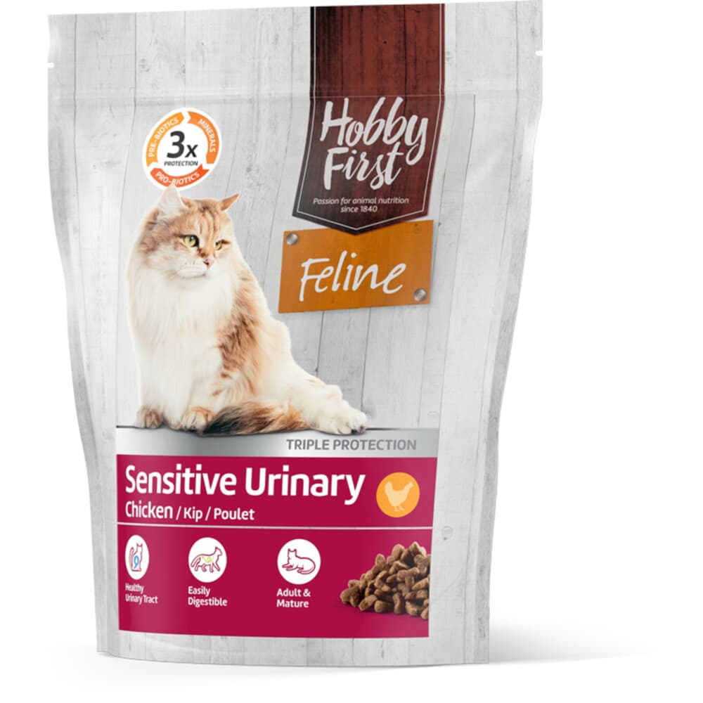 4x HobbyFirst Feline Sensitive Urinary Kip 800 gr