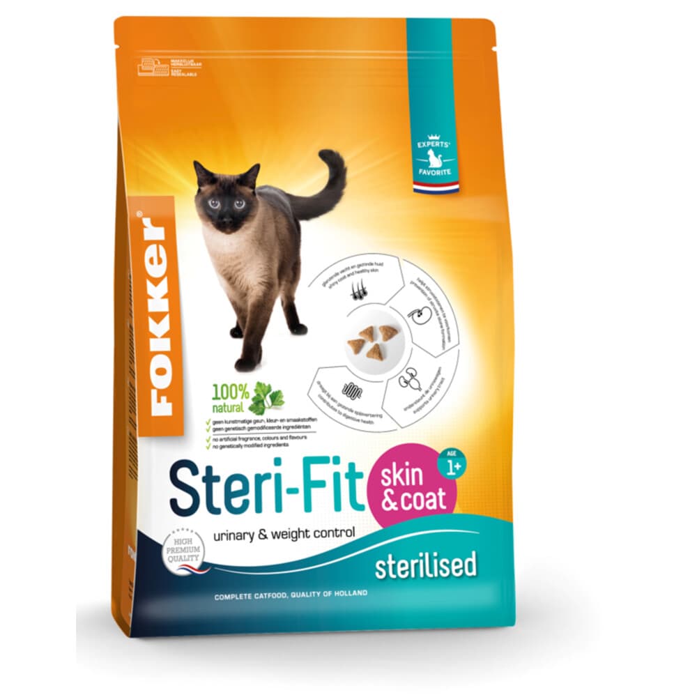 Fokker Steri-Fit Kattenvoer Skin&Coat 10 kg