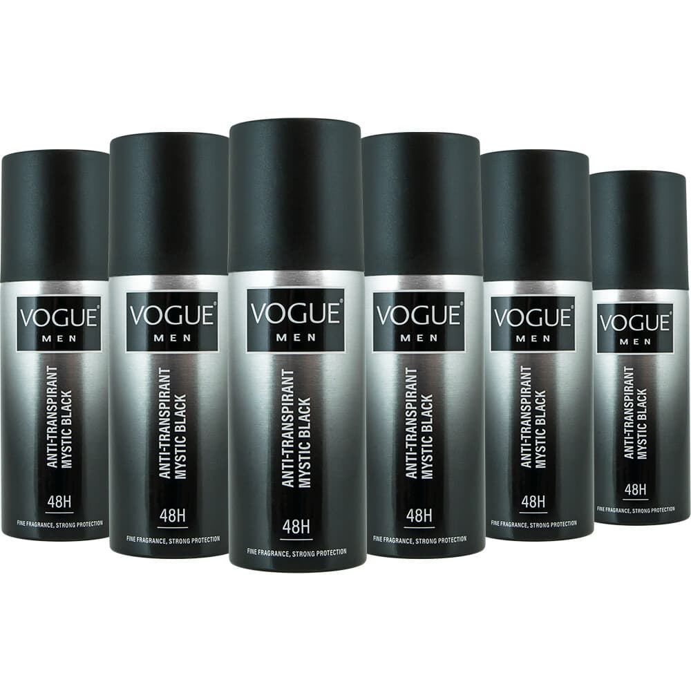 6x Vogue Anti-Transpirant Mystic Black 150 ml