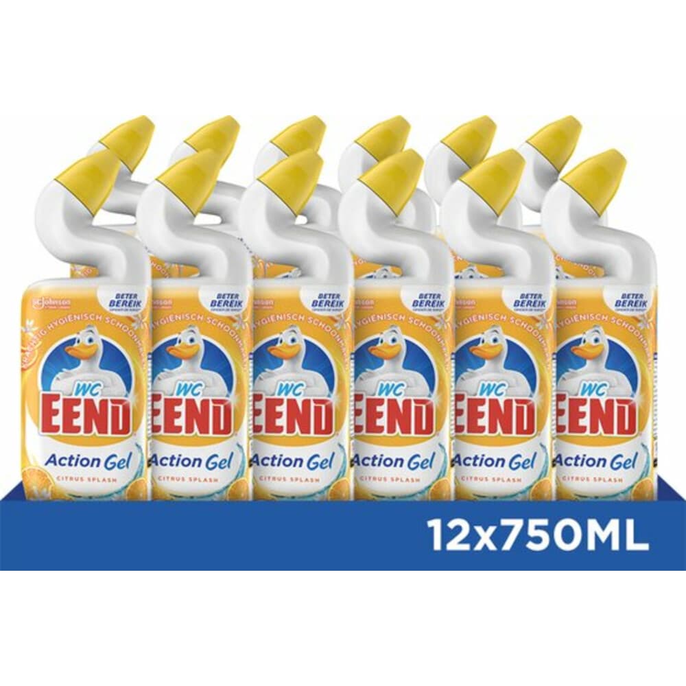 12x WC Eend Toiletreiniger Action Gel Citrus Splash 750 ml