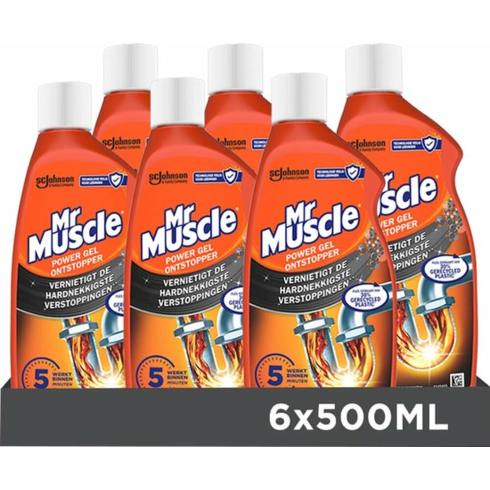 6x Mr. Muscle Power Gel Ontstopper 500 ml