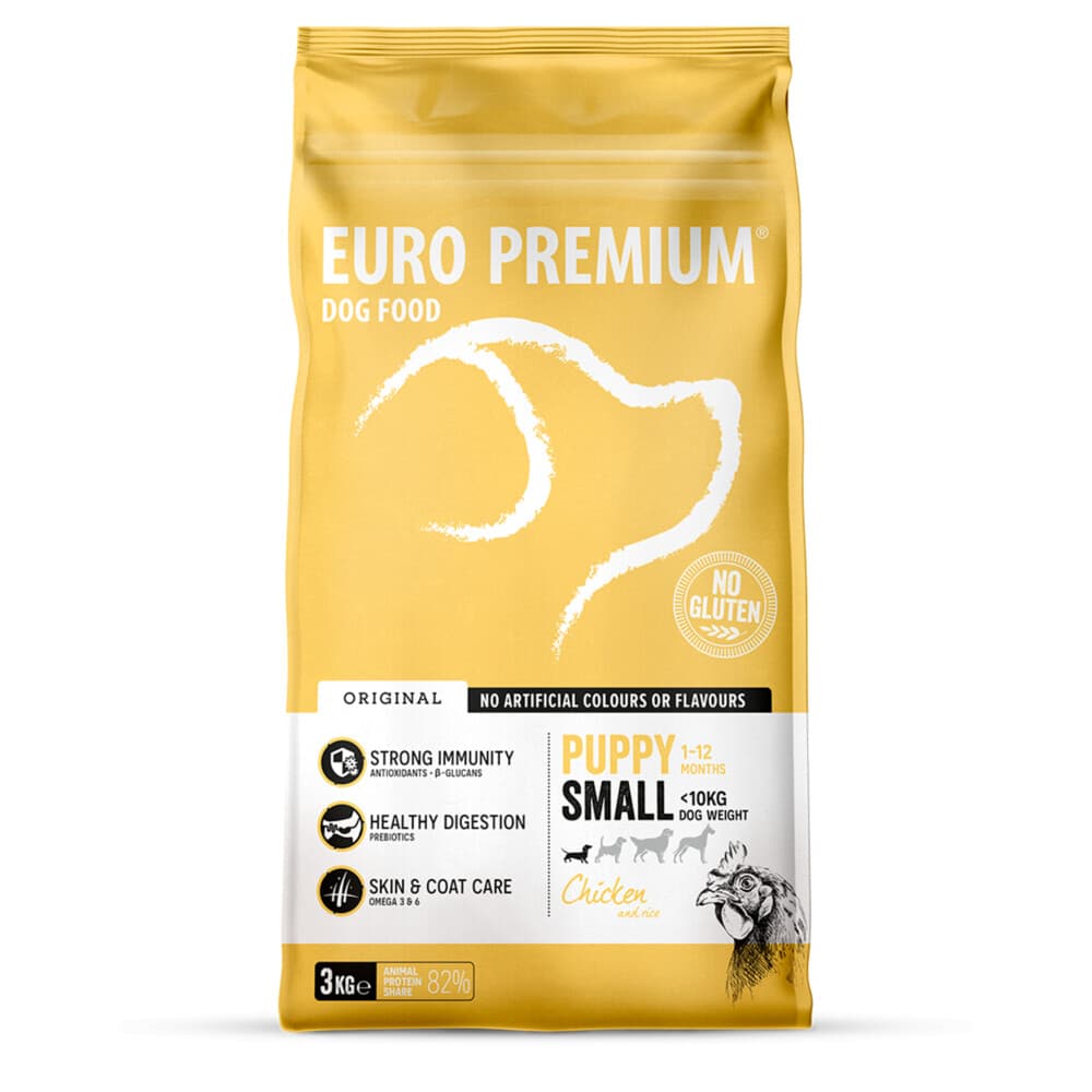 4x Euro-Premium Puppy Small Kip - Rijst 3 kg