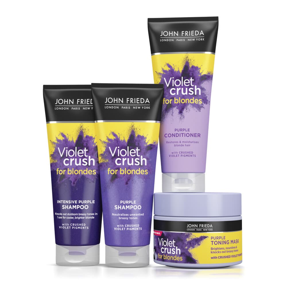 John Frieda Violet Crush - Shampoo 1x 250 ml&Conditioner 1x 250 ml&Shampoo Intense 1x 250 ml&Haarmasker 1x 250 ml - Pakket