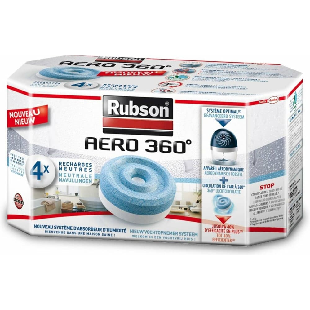 Rubson Vochtopnemer Navultabs Aero 360° 4 stuks