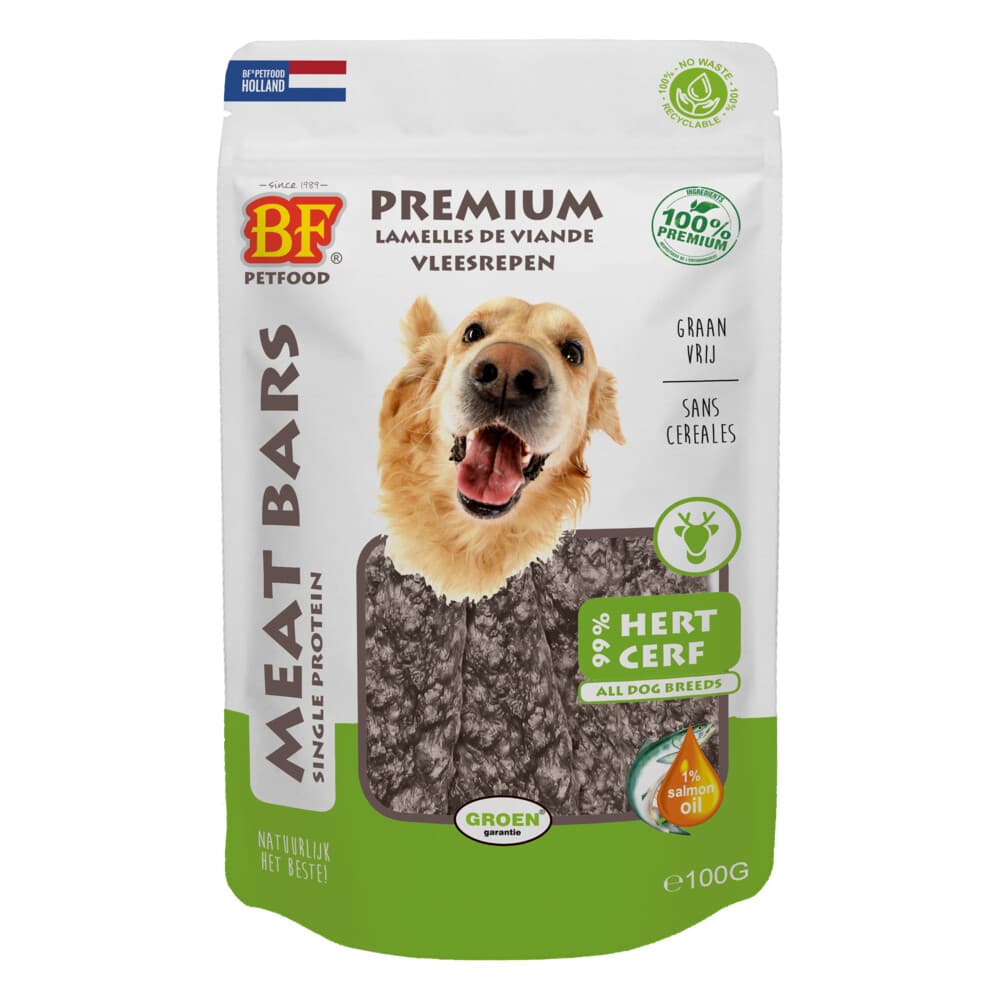 BF Petfood Meat Bars Hert 100 gr