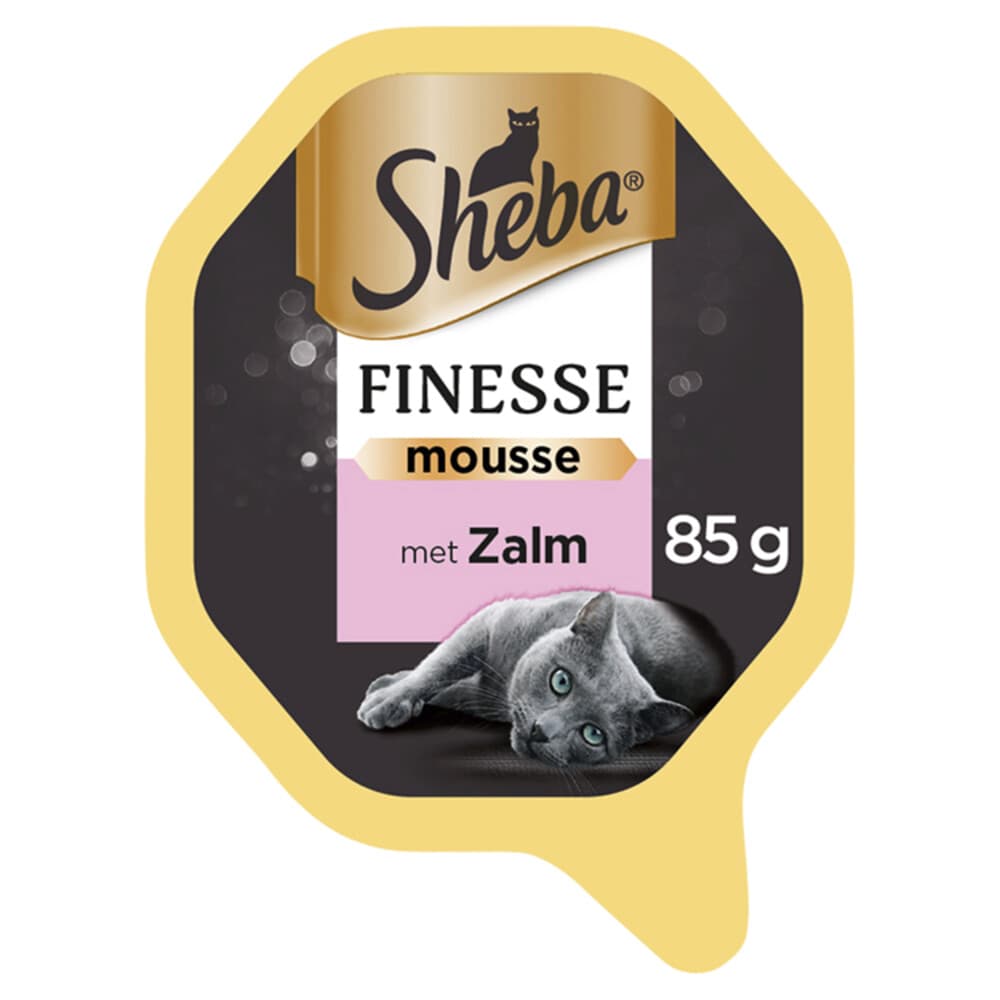 Sheba Finesse Kattenvoer Natvoer Mousse Zalm Kuipjes 85 gr