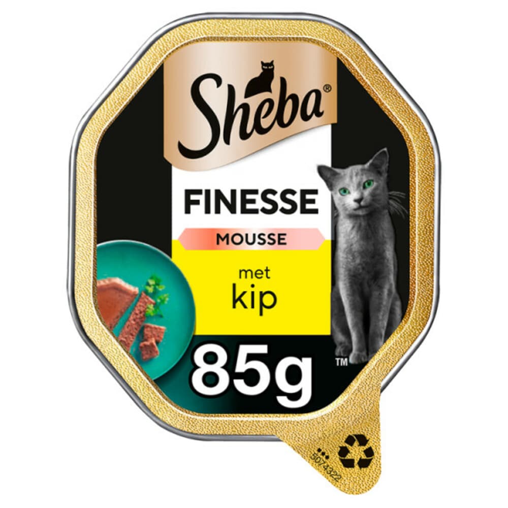 Sheba Finesse Kattenvoer Natvoer Mousse Kip Kuipjes 85 gr