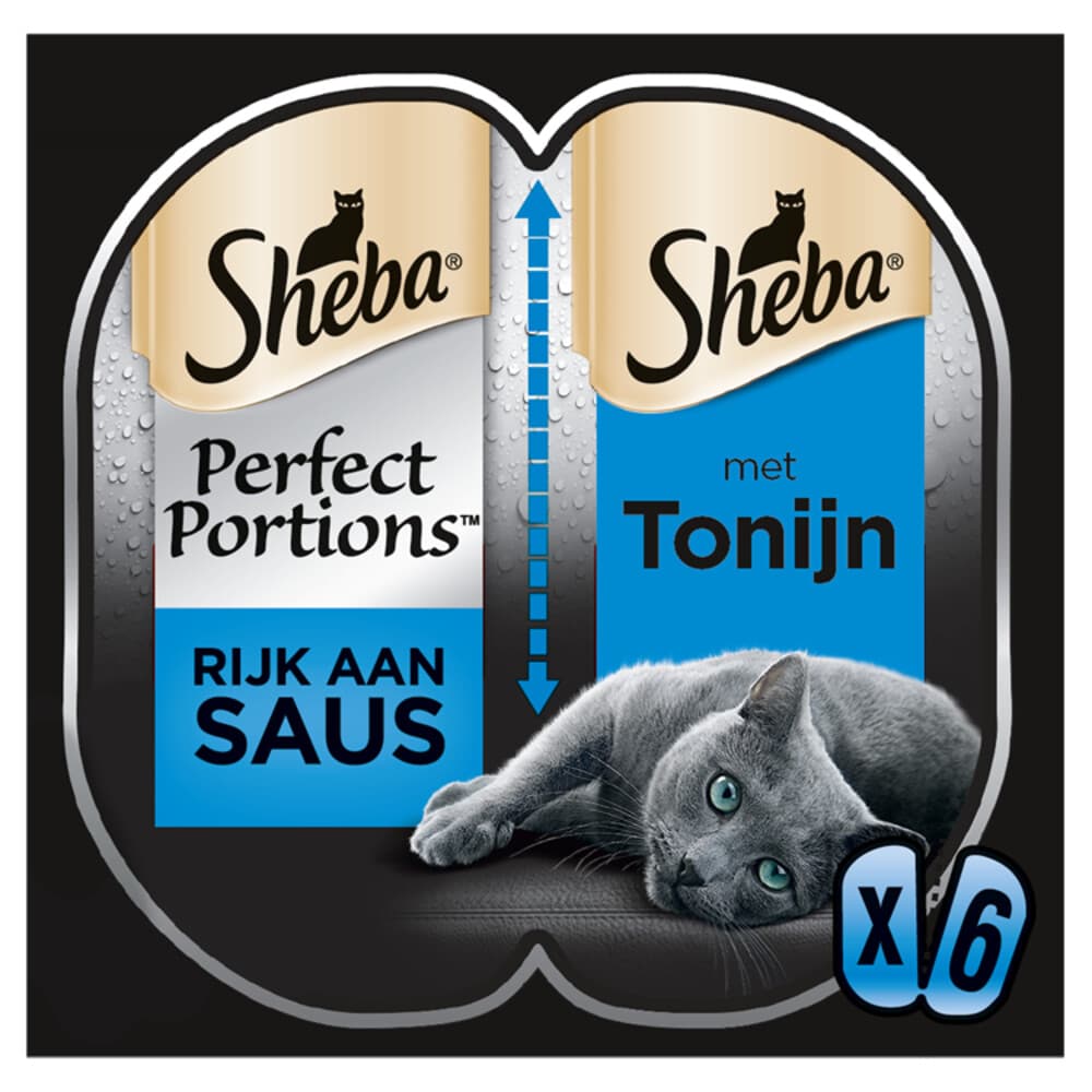 8x Sheba Perfect Portions Kattenvoer Natvoer Tonijn in Saus 3 x 2 stuks