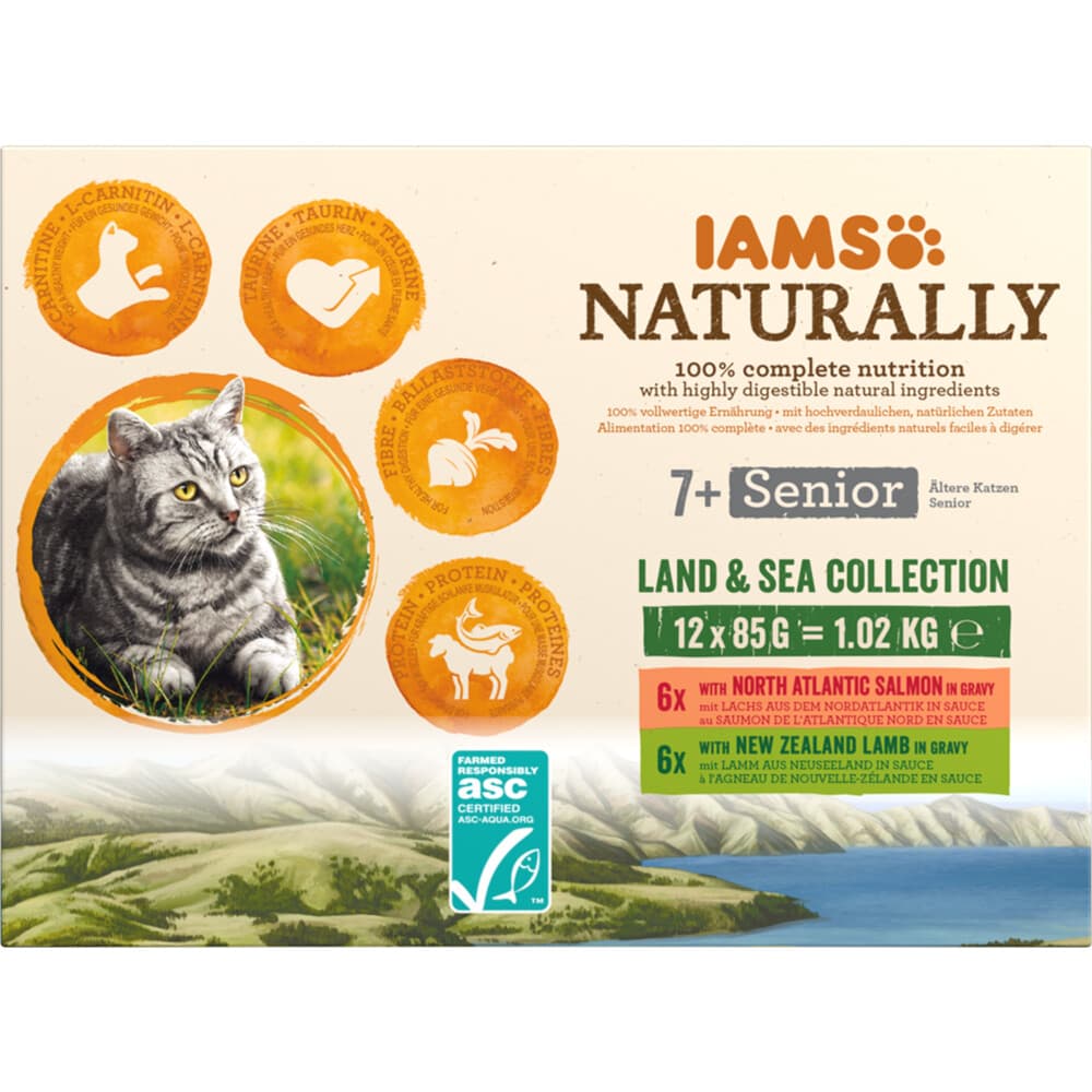 IAMS Naturally Senior Multipack Land&Sea 12 x 85 gr