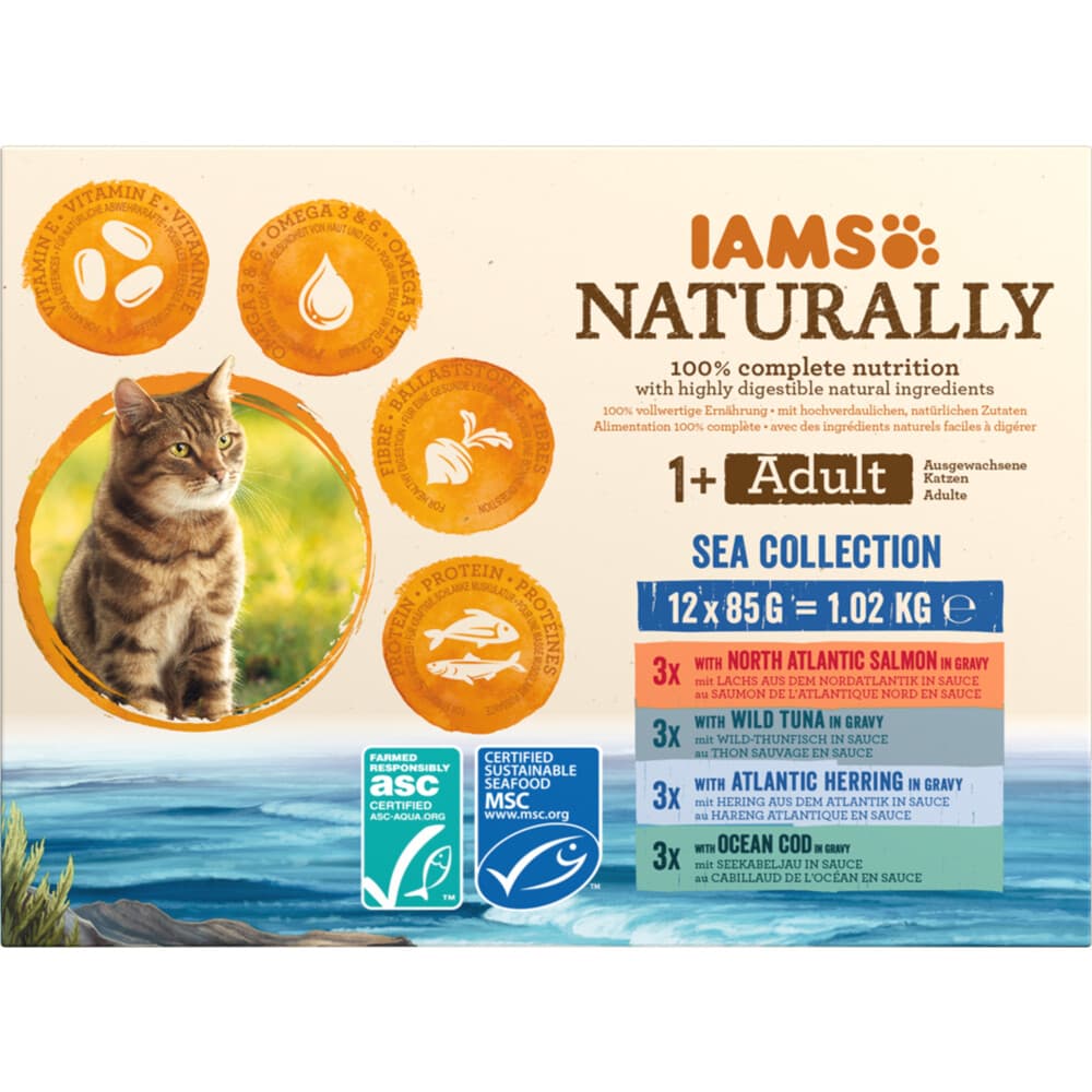IAMS Naturally Multipack Adult Sea Collection 12 x 85 gr