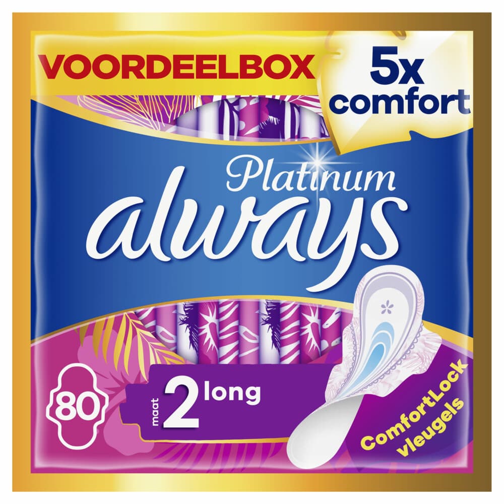 Always Maandverband Platinum Long 80 stuks