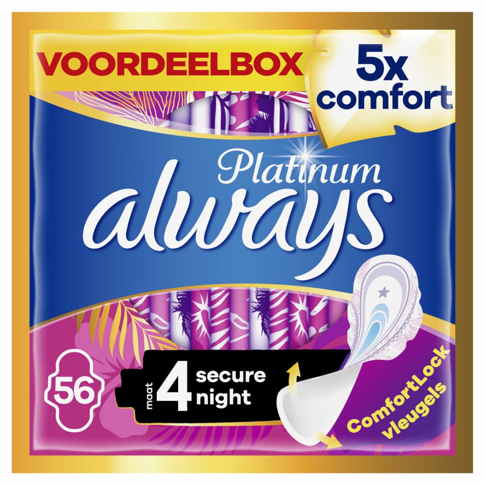 Always Maandverband Platinum Secure Night 56 stuks