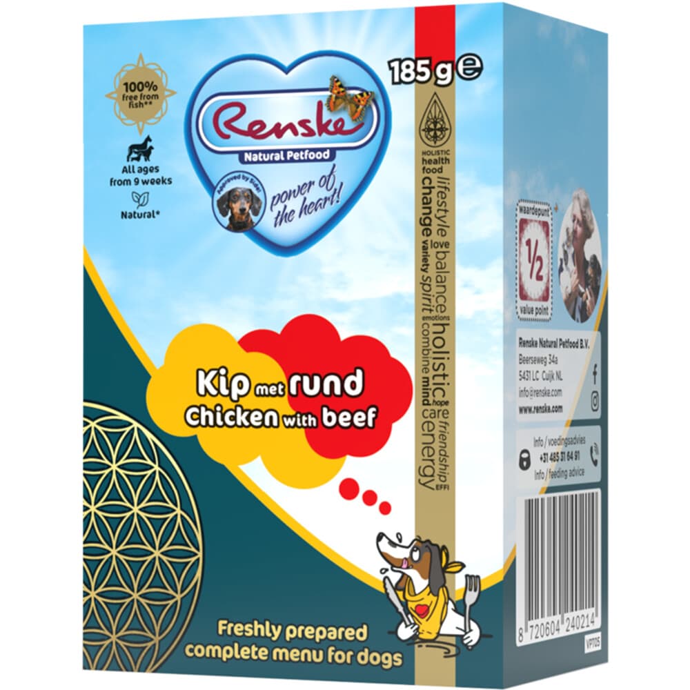 Renske Vers Puppy Tetra Hondenvoer Nat Kip met Rund 185 gr