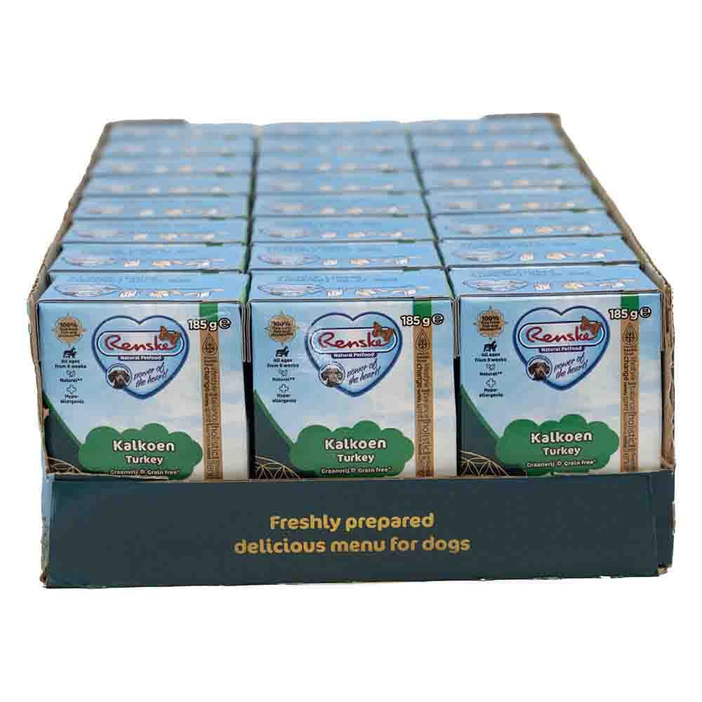 24x Renske Vers Graanvrij Tetra Hondenvoer Nat Kalkoen 185 gr
