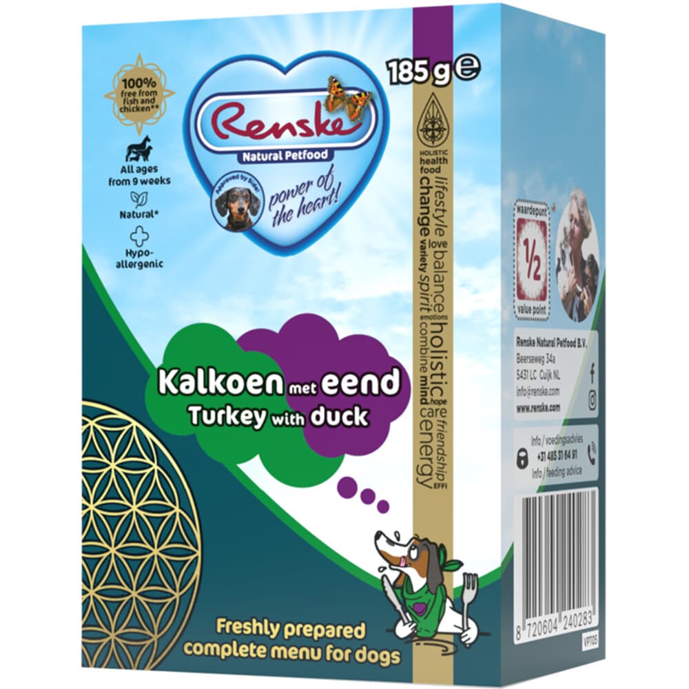 Renske Vers Tetra Hondenvoer Nat Kalkoen met Eend 185 gr