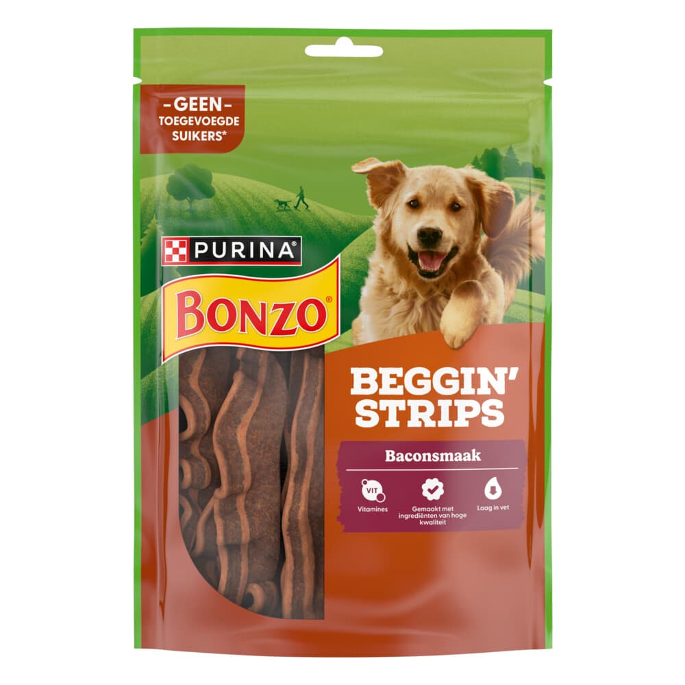 Bonzo Hondensnack Beggin Strips Bacon 120 gr
