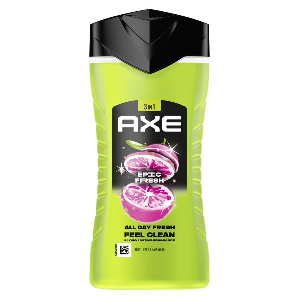 2+1 gratis: Axe 3-in-1 Douchegel Epic Fresh 250 ml