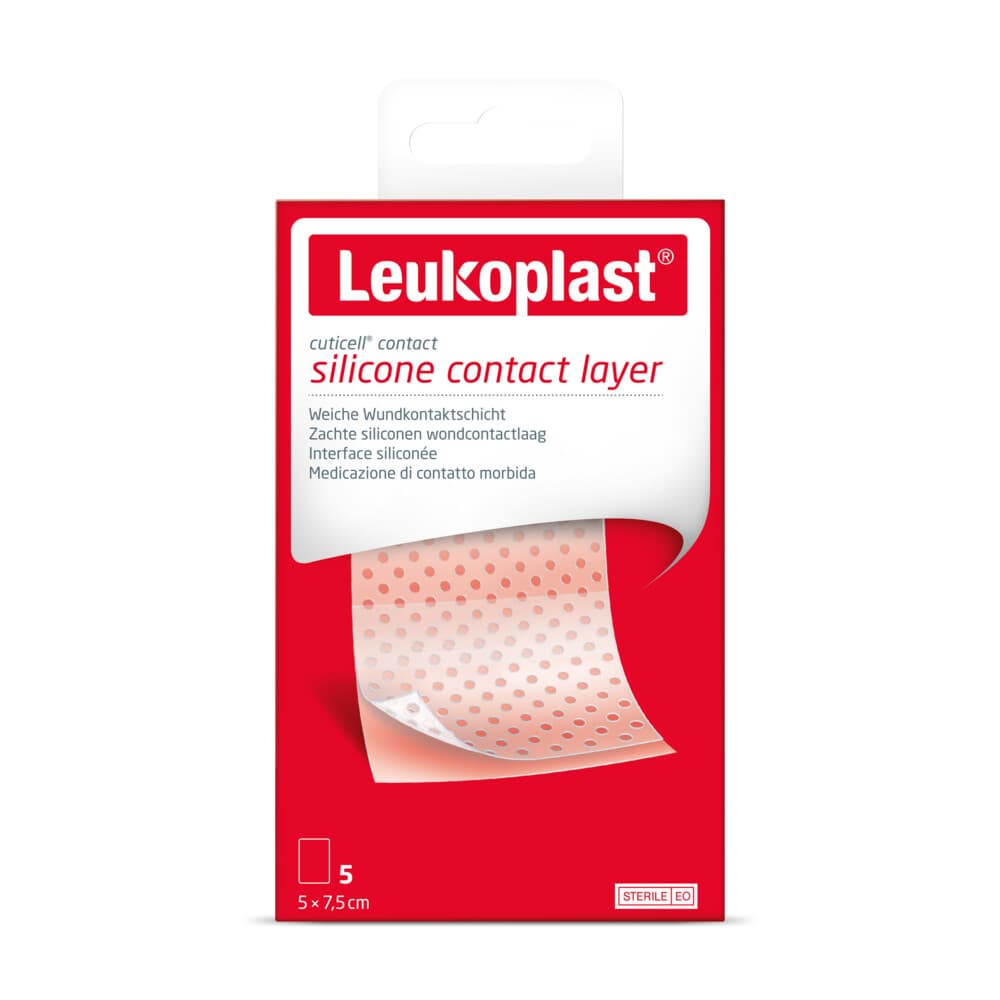 Leukoplast Cuticell® Contact Siliconen Wondcontactlaag 5 cm x 7,5 cm 5 stuks