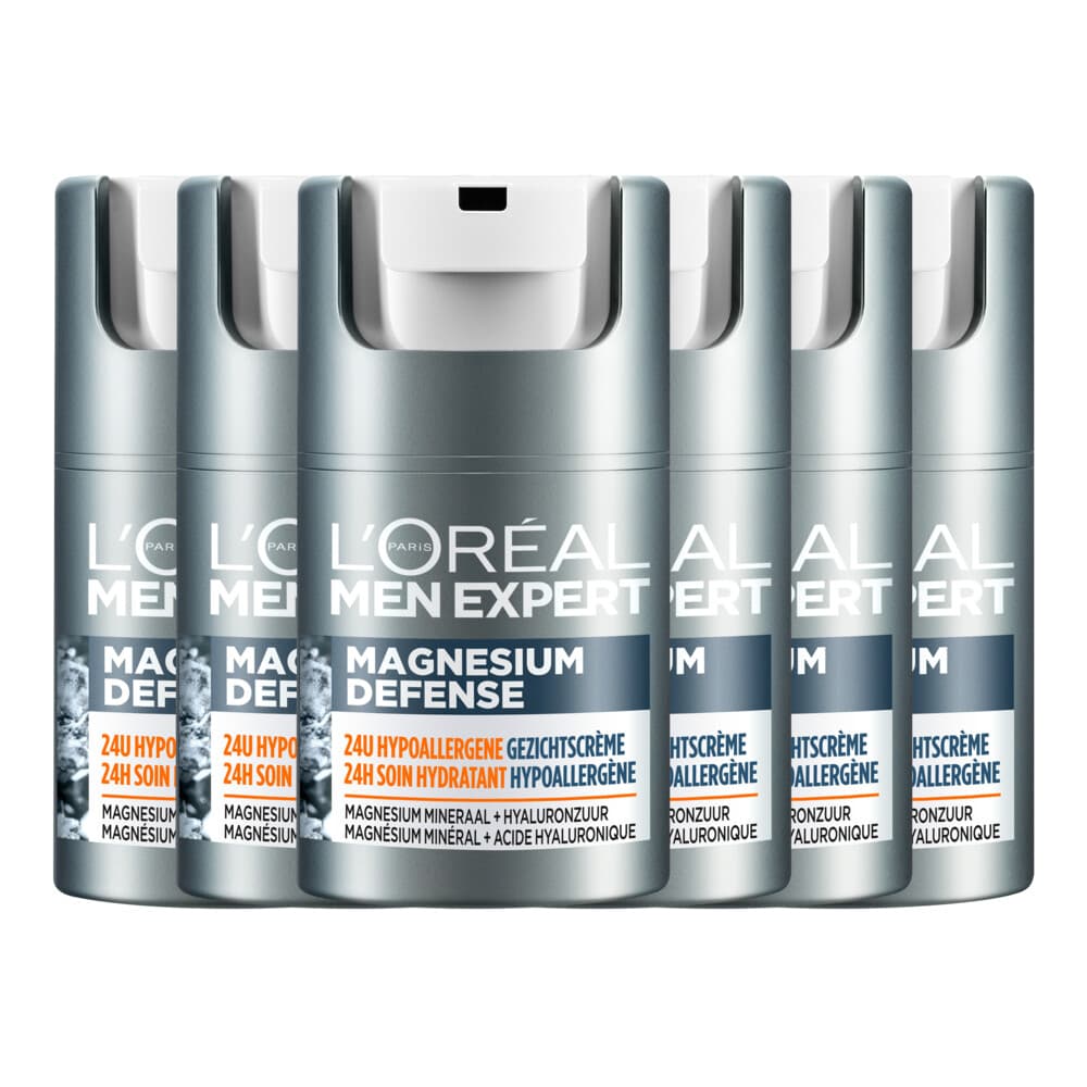 6x L'Oréal Men Expert Magnesium Defence Dagcrème 50 ml